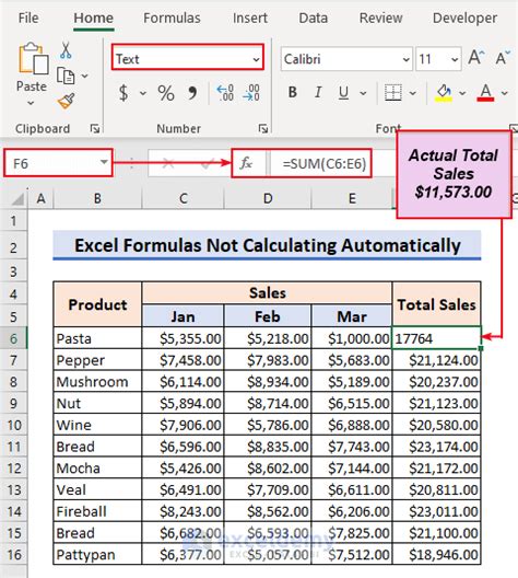 excel formula not calculating showing as text